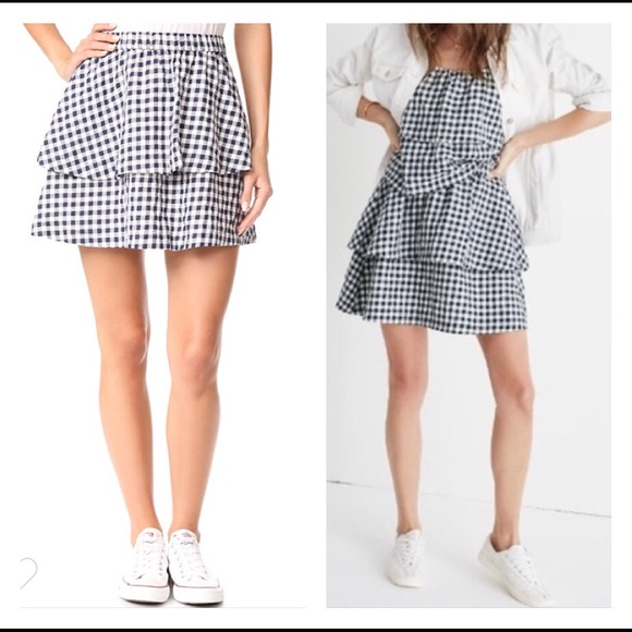 Madewell Dresses & Skirts - Madewell Gingham Tier Mini Skirt